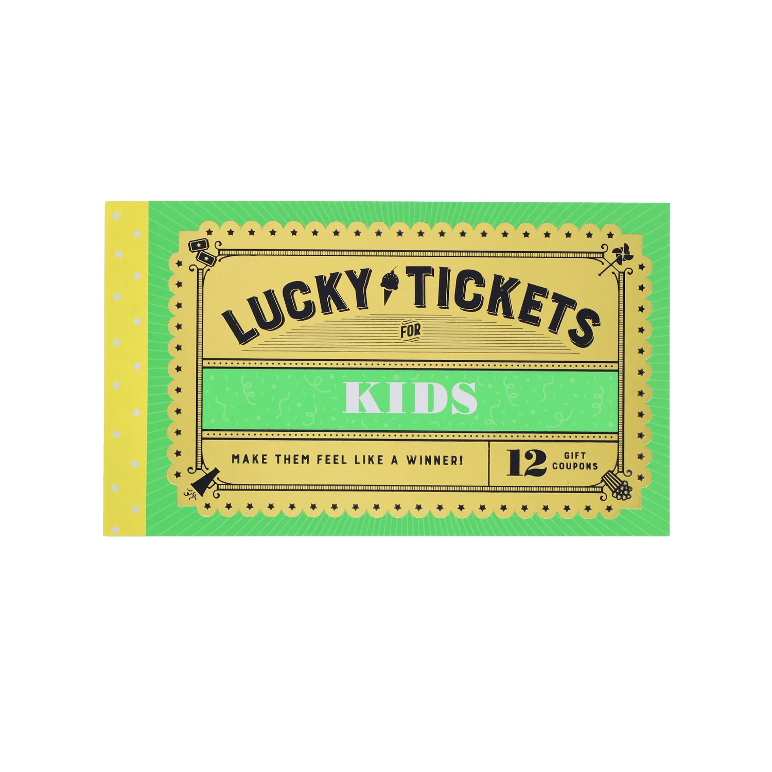 Lucky Tickets for Kids gavekuponger 12 stk gullfolie