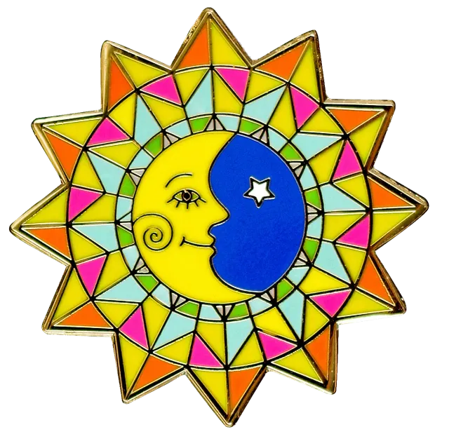 Peter Pauper Press Sun & Moon emaljenål sol måne