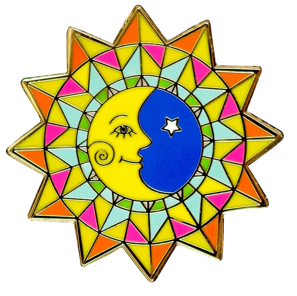 Peter Pauper Press Sun & Moon emaljenål sol måne