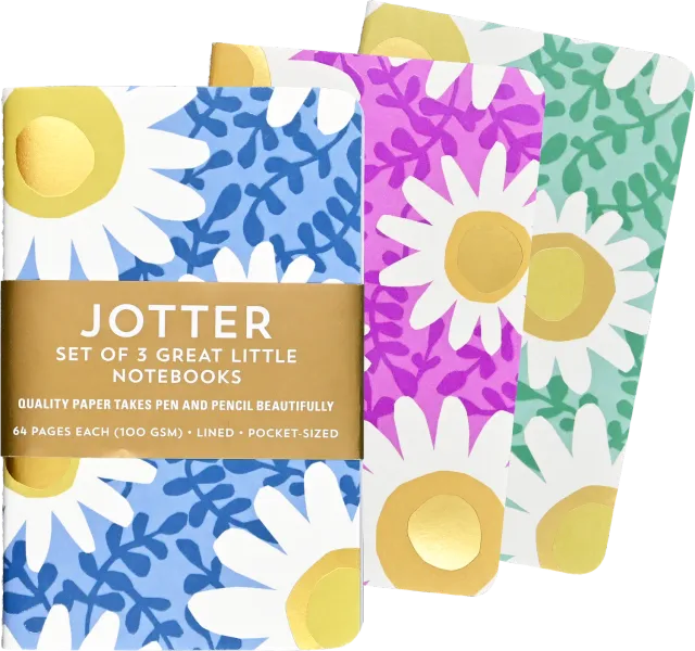 Peter Pauper Press Jotter Daisies mininotatbøker 3 stk