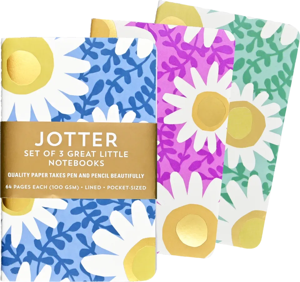 Peter Pauper Press Jotter Daisies mininotatbøker 3 stk