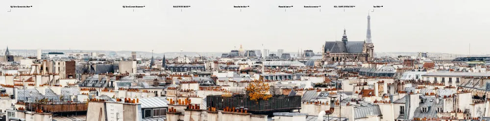 Abrams Rooftop Paris innbundet panoramabok gave slipcase