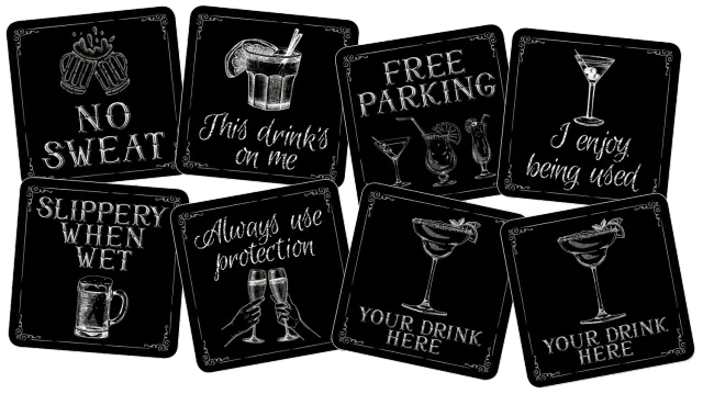 Peter Pauper Press This Drink's on Me glassbrikker 8 stk humor