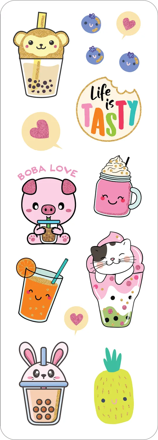Peter Pauper Press Bubble Tea klistremerkesett 75 stk