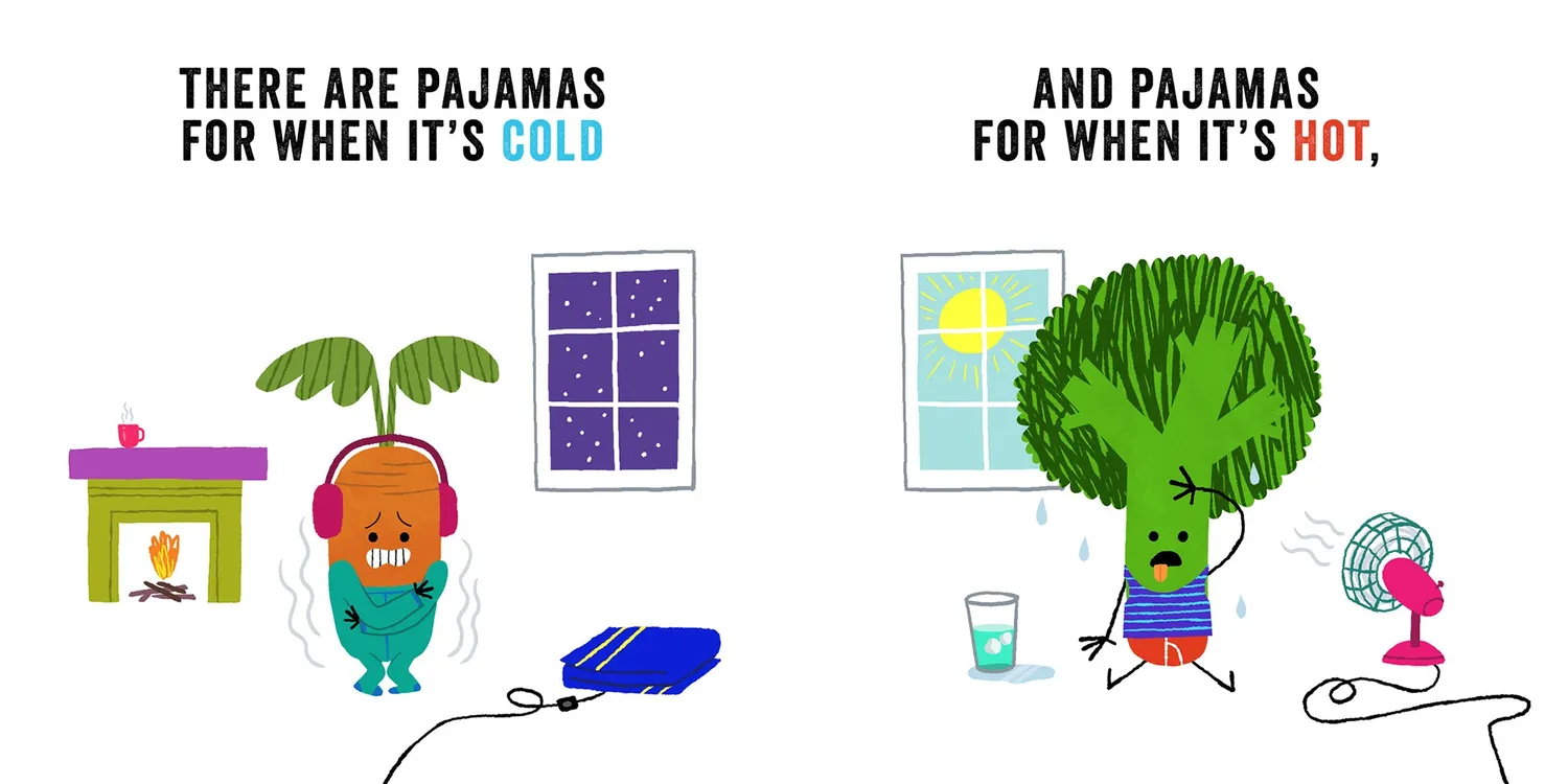 Abrams Appleseed Vegetables in Pajamas pekebok pysjamas