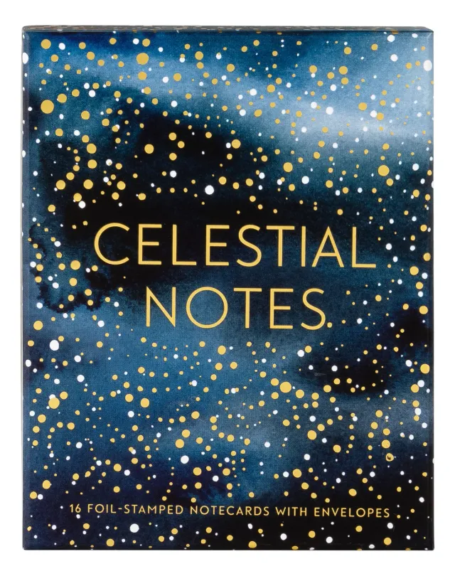 Abrams and Chronicle Celestial Notes notatkort 16 stk gullfolie