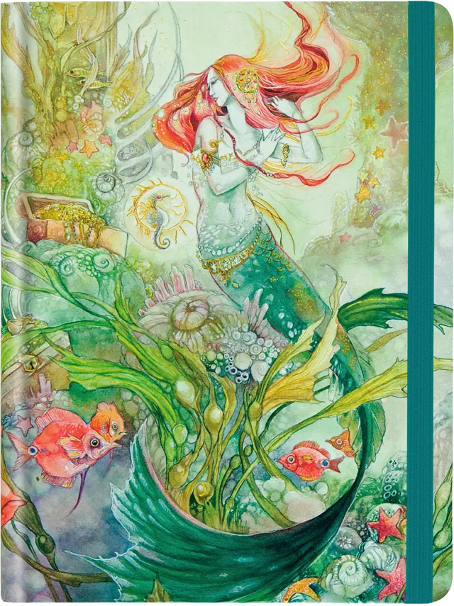 Peter Pauper Press Mermaid dagbok innbundet linjert 160 sider