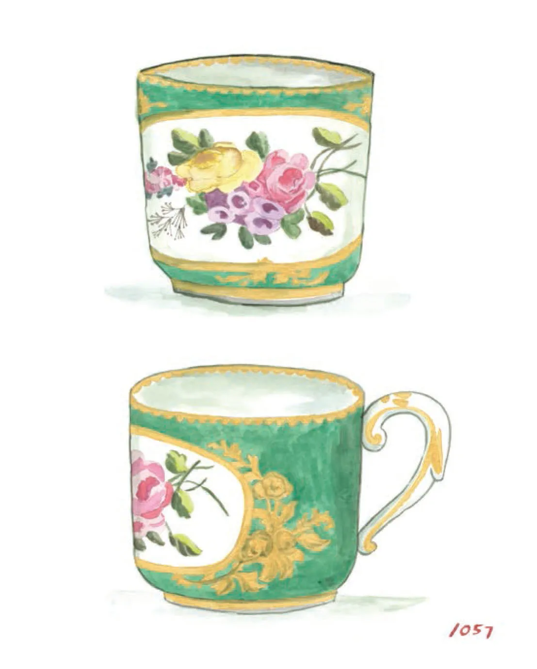 Chronicle A Teacup Collection kortsett 20 notatkort konvolutter
