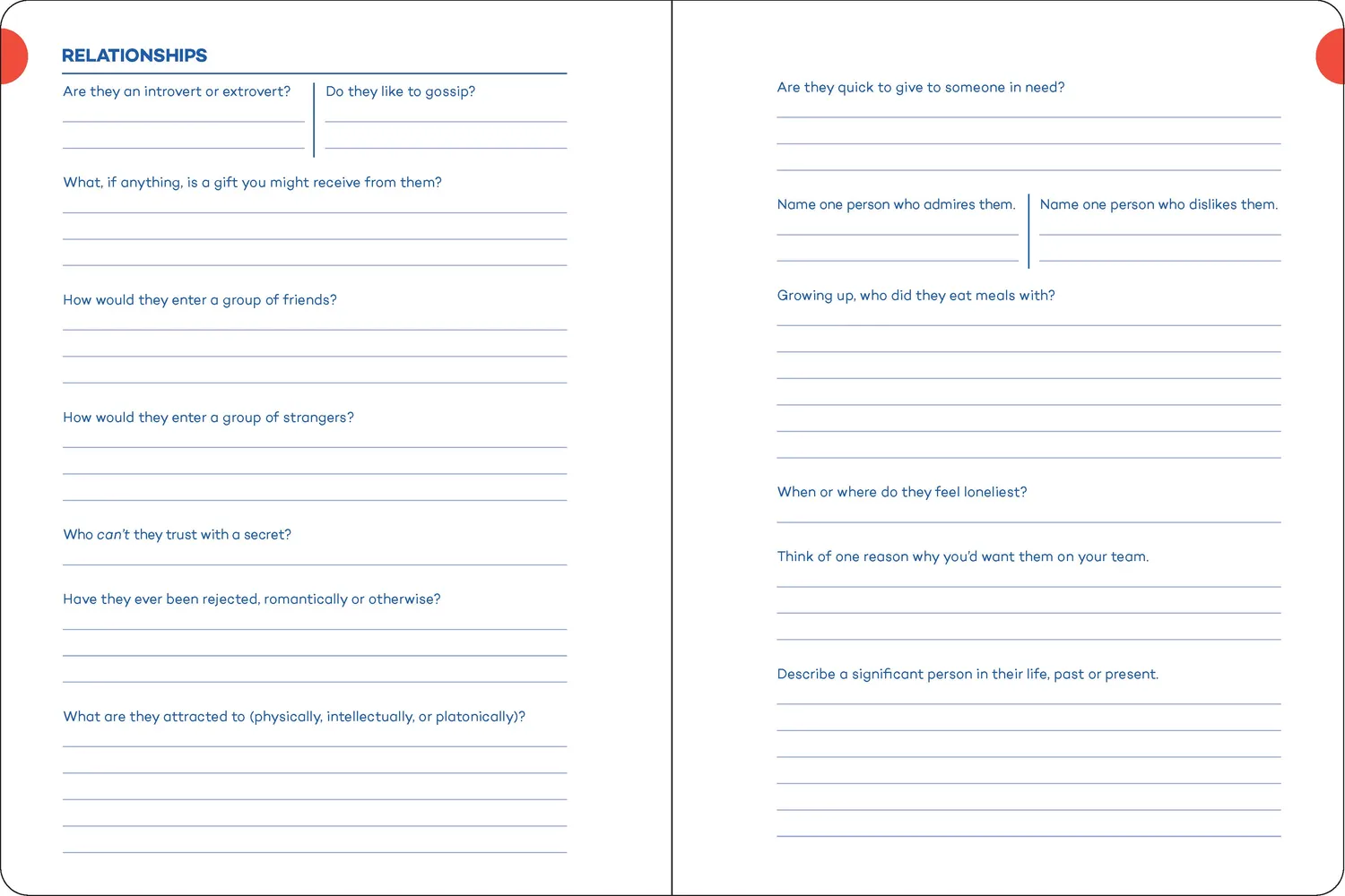 Abrams and Chronicle A Writer’s Journal for Creating Characters dagbok guidet