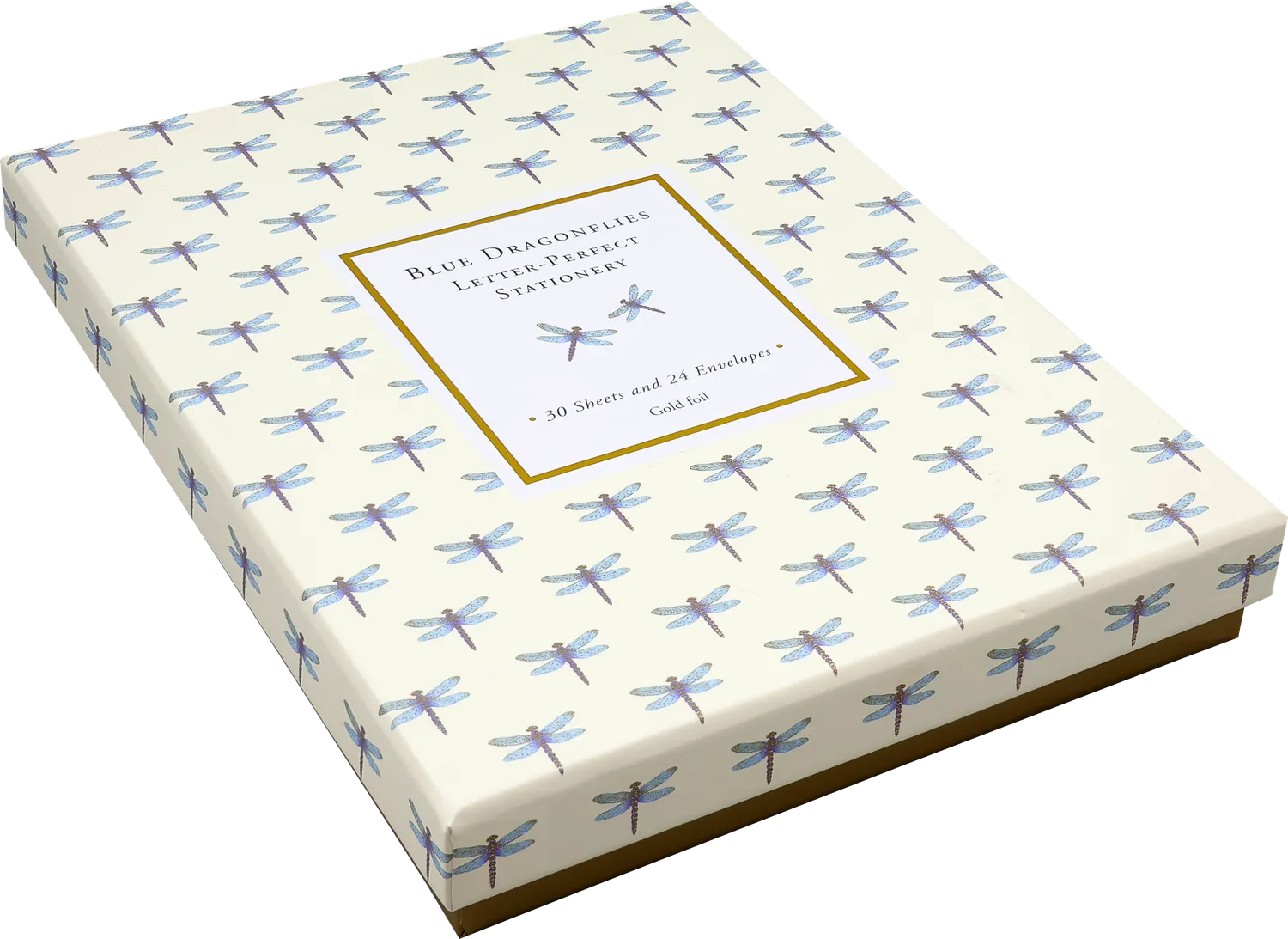 Peter Pauper Press Blue Dragonfly brevpapirsett 30 ark gull