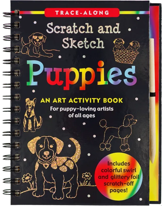 Peter Pauper Press Puppies Scratch and Sketch skrapebok