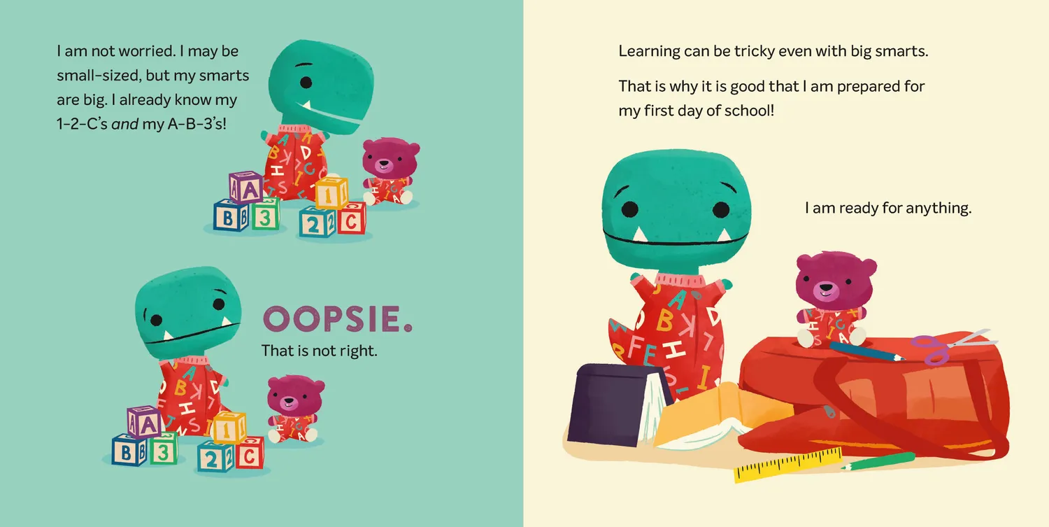 Tiny T. Rex First-Day Oopsies barnebok innbundet skolestart