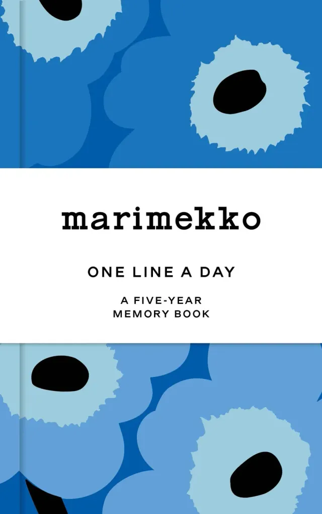Marimekko One Line a Day Blue Unikko minnebok 5 år
