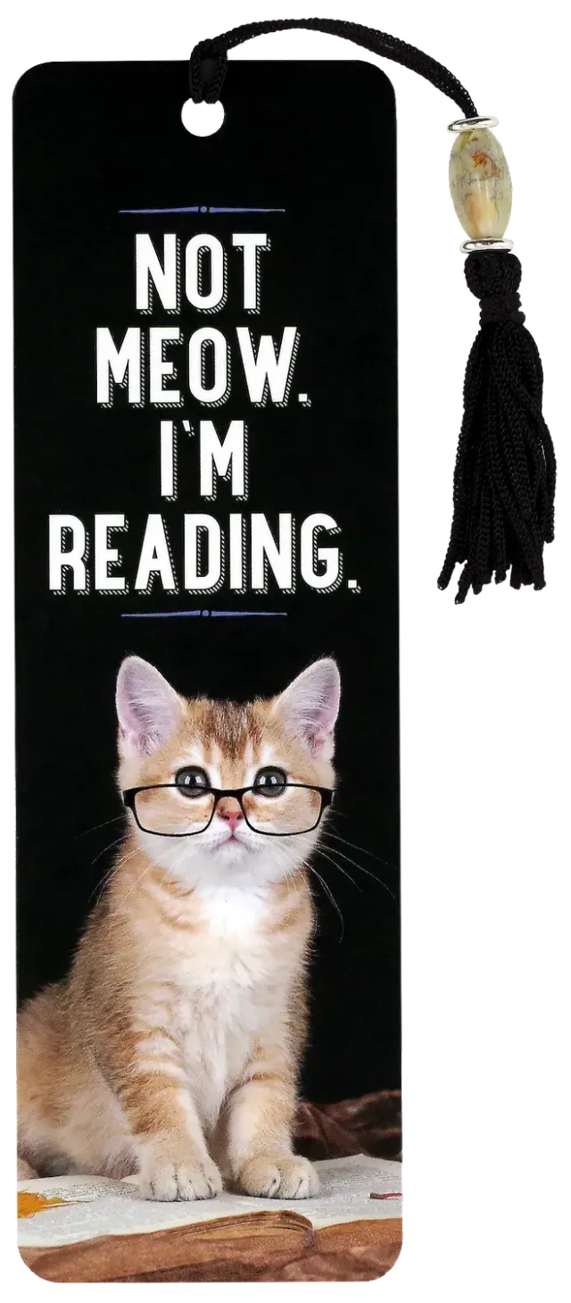 Peter Pauper Press Not Meow. I'm Reading Beaded Bookmark bokmerke