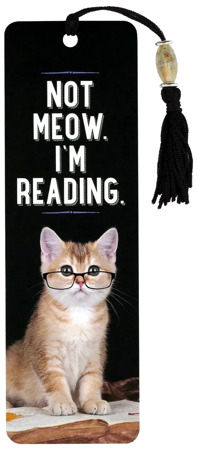 Peter Pauper Press Not Meow. I'm Reading Beaded Bookmark bokmerke