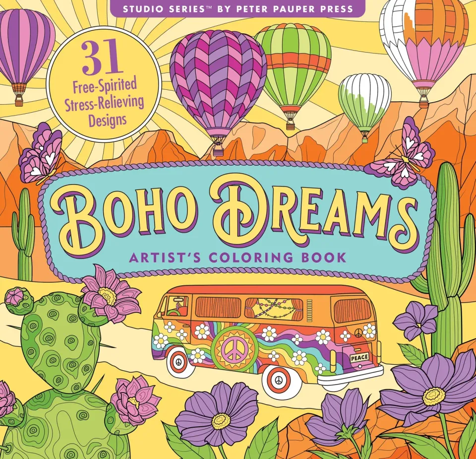 Peter Pauper Press Boho Dreams fargeleggingsbok 31 motiv