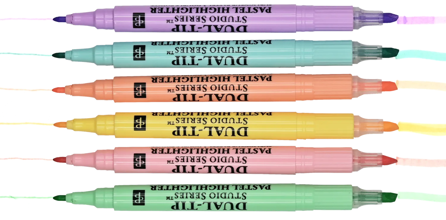Studio Series Pastel Highlighters teksttusj 6-pk dobbel tupp