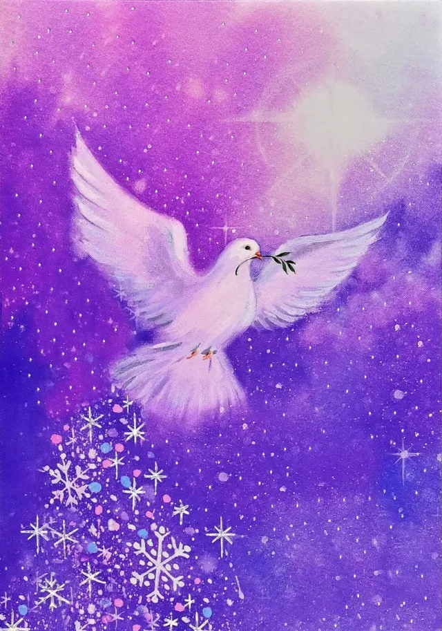 Peter Pauper Press Dove & Stardust julekort liten eske 20-pk