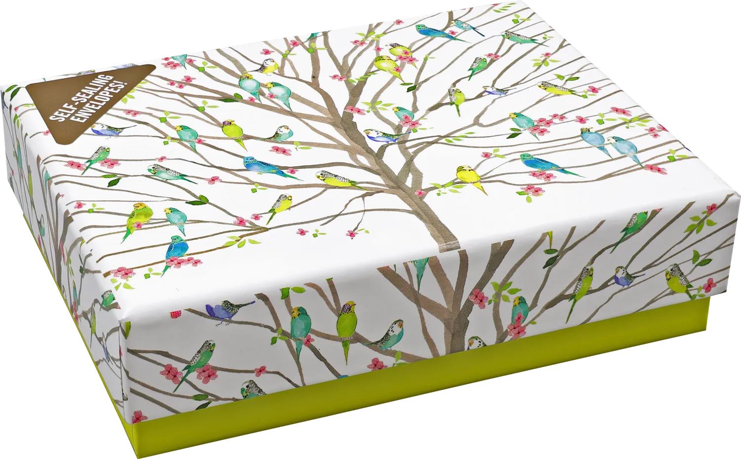 Peter Pauper Press Tree of Budgies notatkort 14-pk