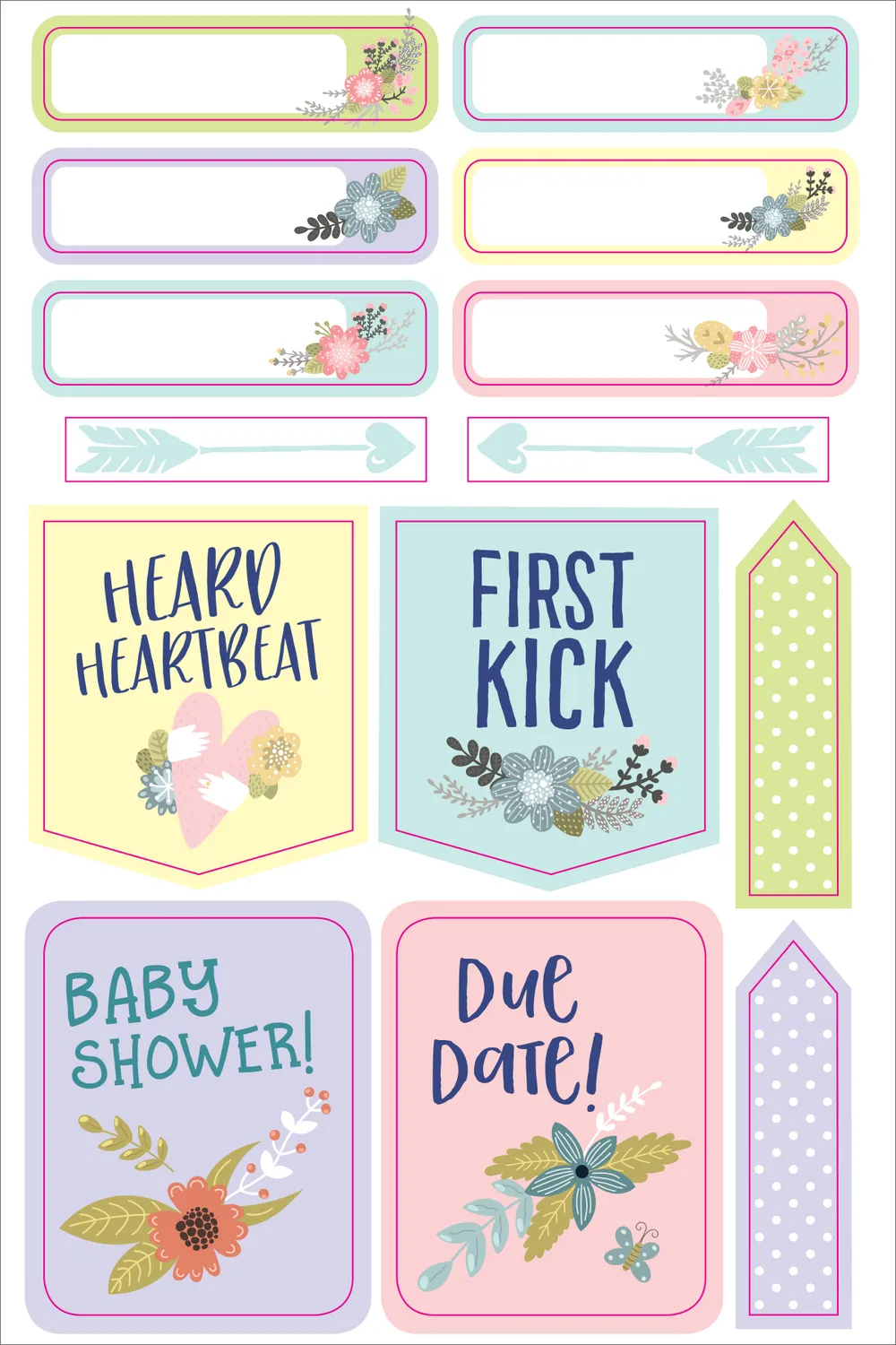 Peter Pauper Press Essentials gravid- og baby klistremerker 300 stk