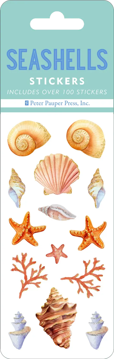 Peter Pauper Press Seashells klistremerker 100+ stk