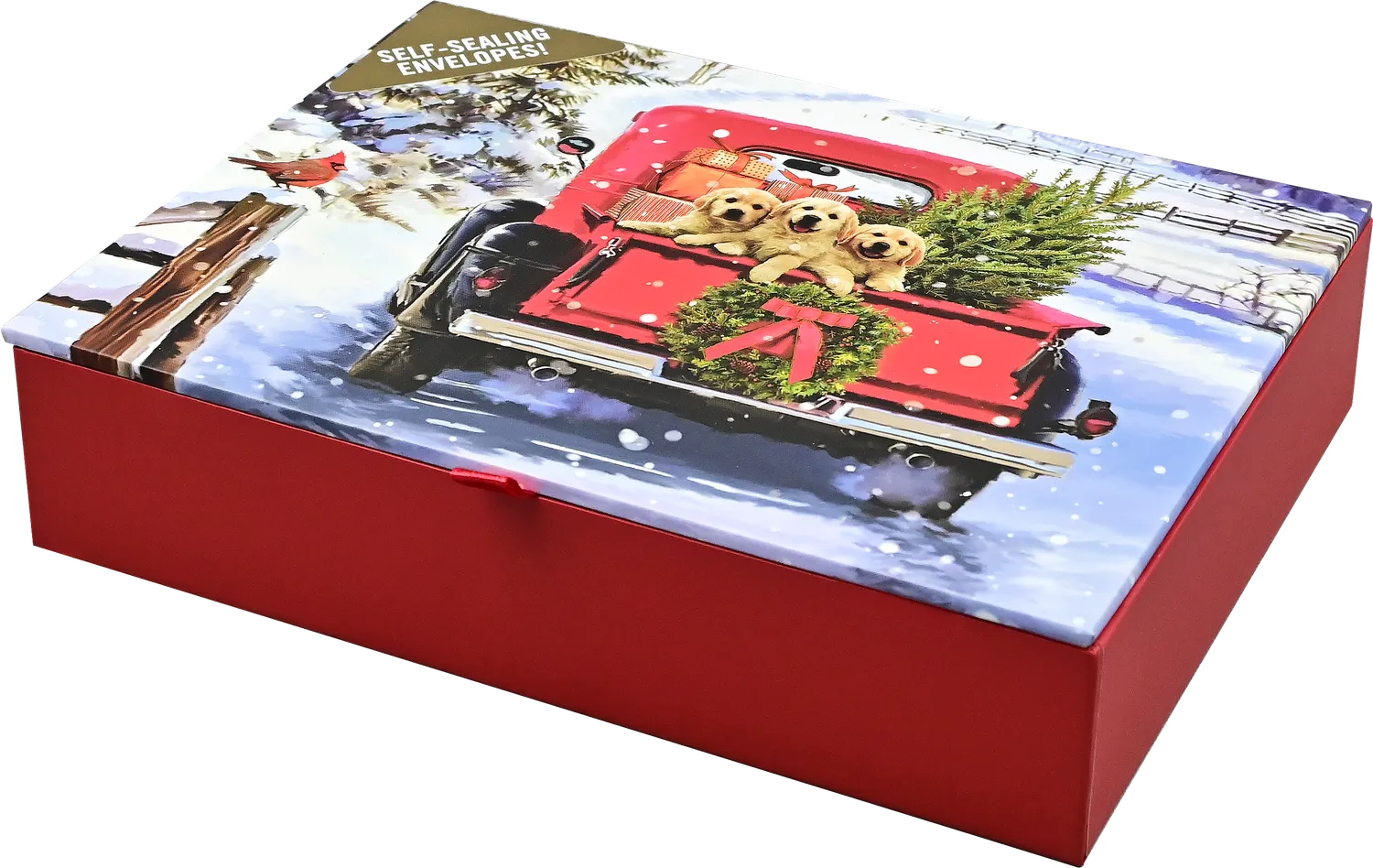 Peter Pauper Press Bringing Home the Tree julekort 20 stk gullfolie
