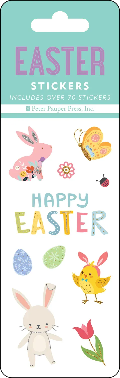 Peter Pauper Press Easter klistremerkesett 70 stk pastel