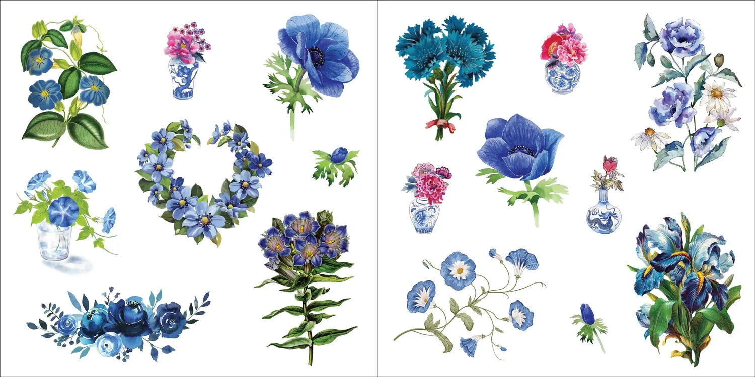 Peter Pauper Press Bunches of Botanicals klistremerkebok 500 merker