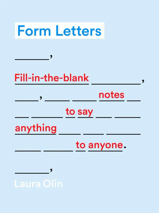 Laura Olin Form Letters pocketbok fill-in-brev gave