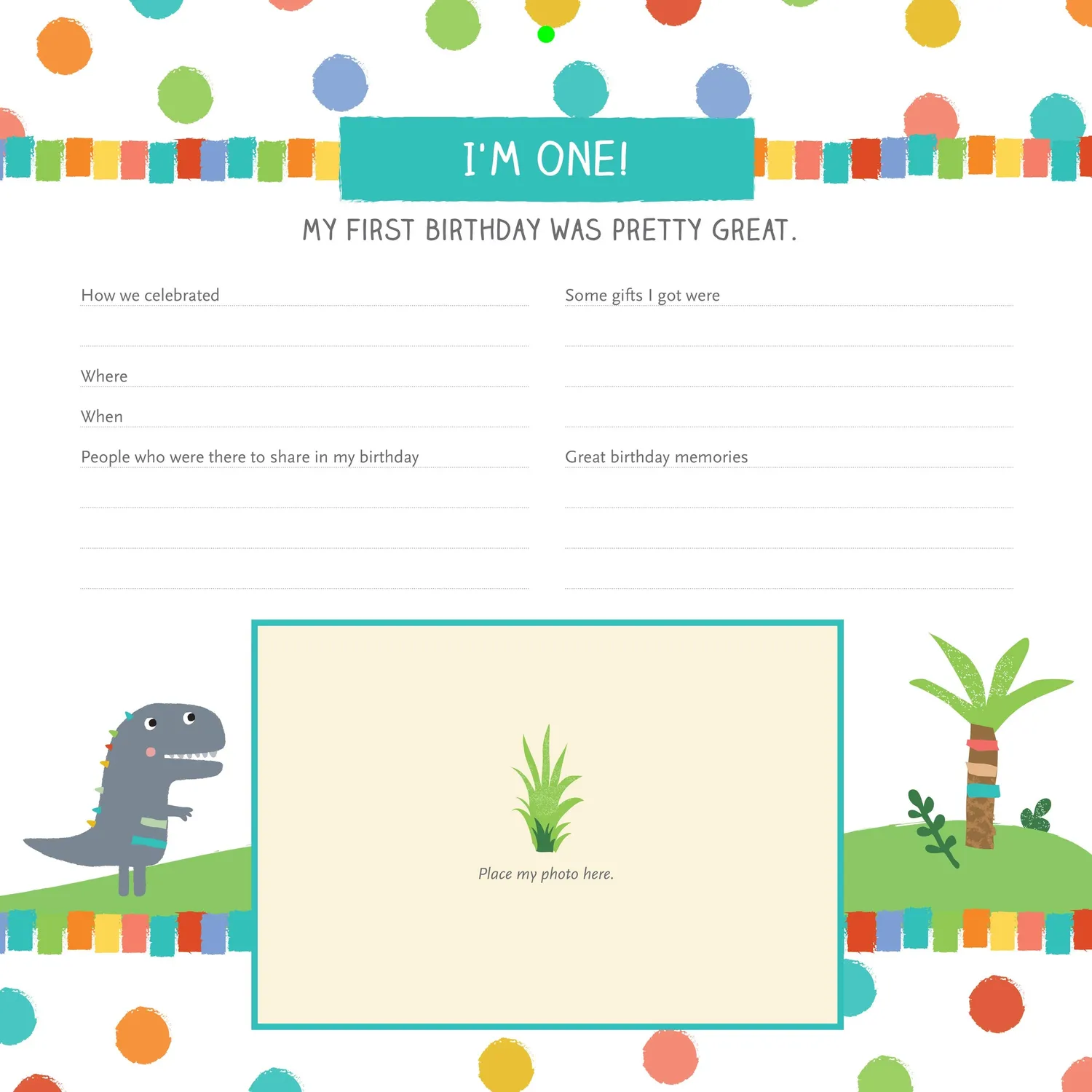 Peter Pauper Press My Life as a Baby kalender dinosaur 13 mnd