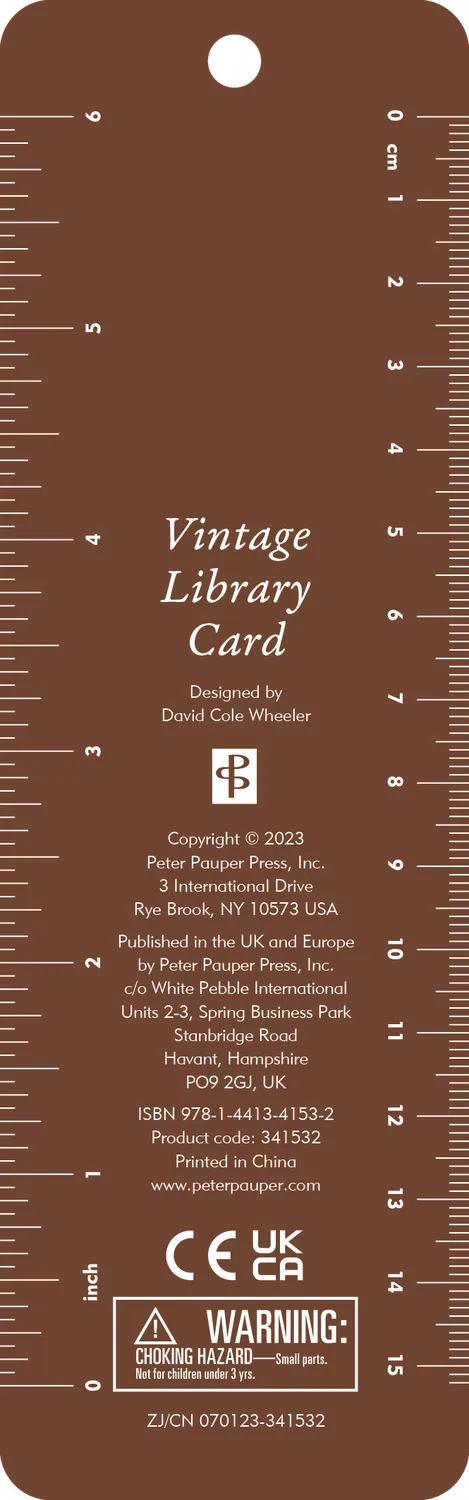 Peter Pauper Press Vintage Library Card bokmerke perler dusk