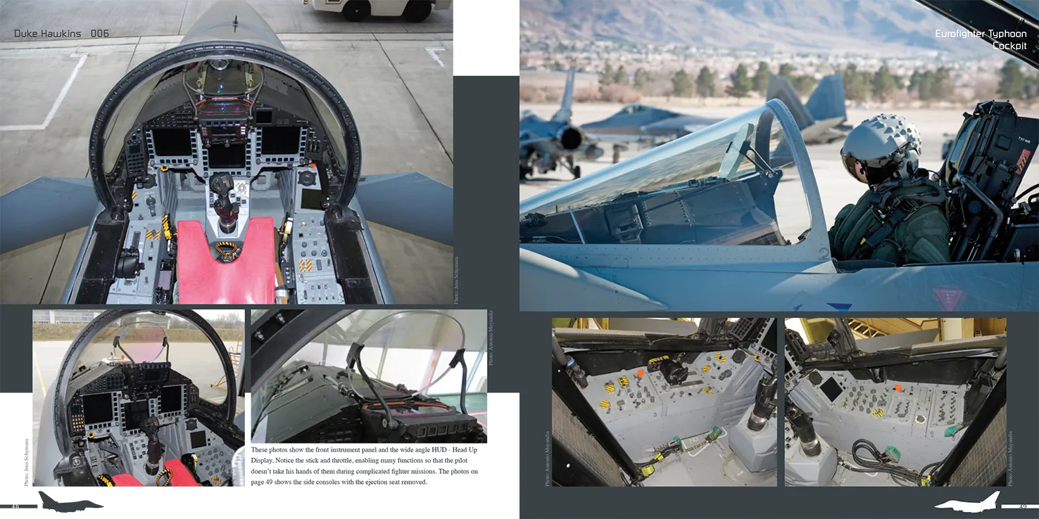 Duke Hawkins Eurofighter Typhoon bok cockpitdetaljer
