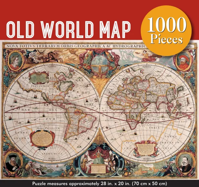 Peter Pauper Press Old World Map puslespill 1000 brikker antikk kart