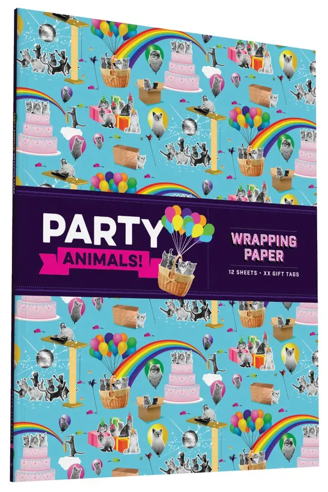 Abrams Party Animals gavepapir 12 ark