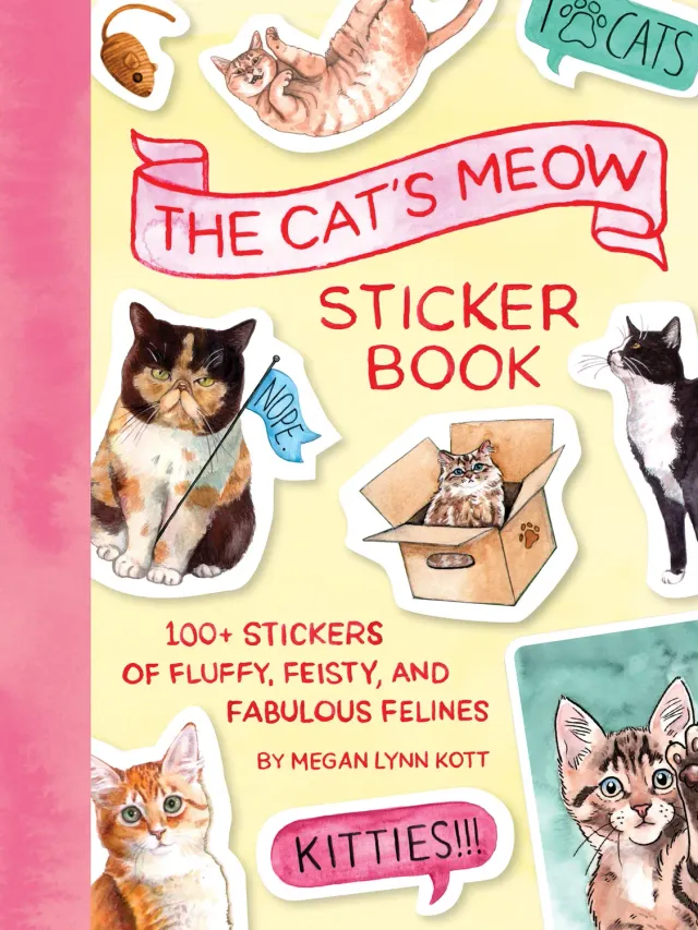 Abrams & Chronicle Books The Cat's Meow klistremerkebok 100+ stk katter