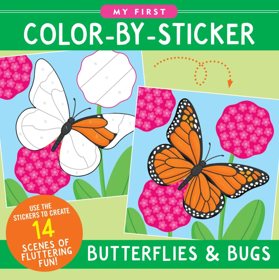 Peter Pauper Press Butterflies & Bugs klistremerkebok barn