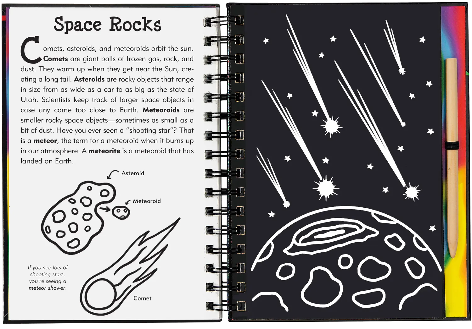 Peter Pauper Press Outer Space Scratch and Sketch skrapebok 5 år+