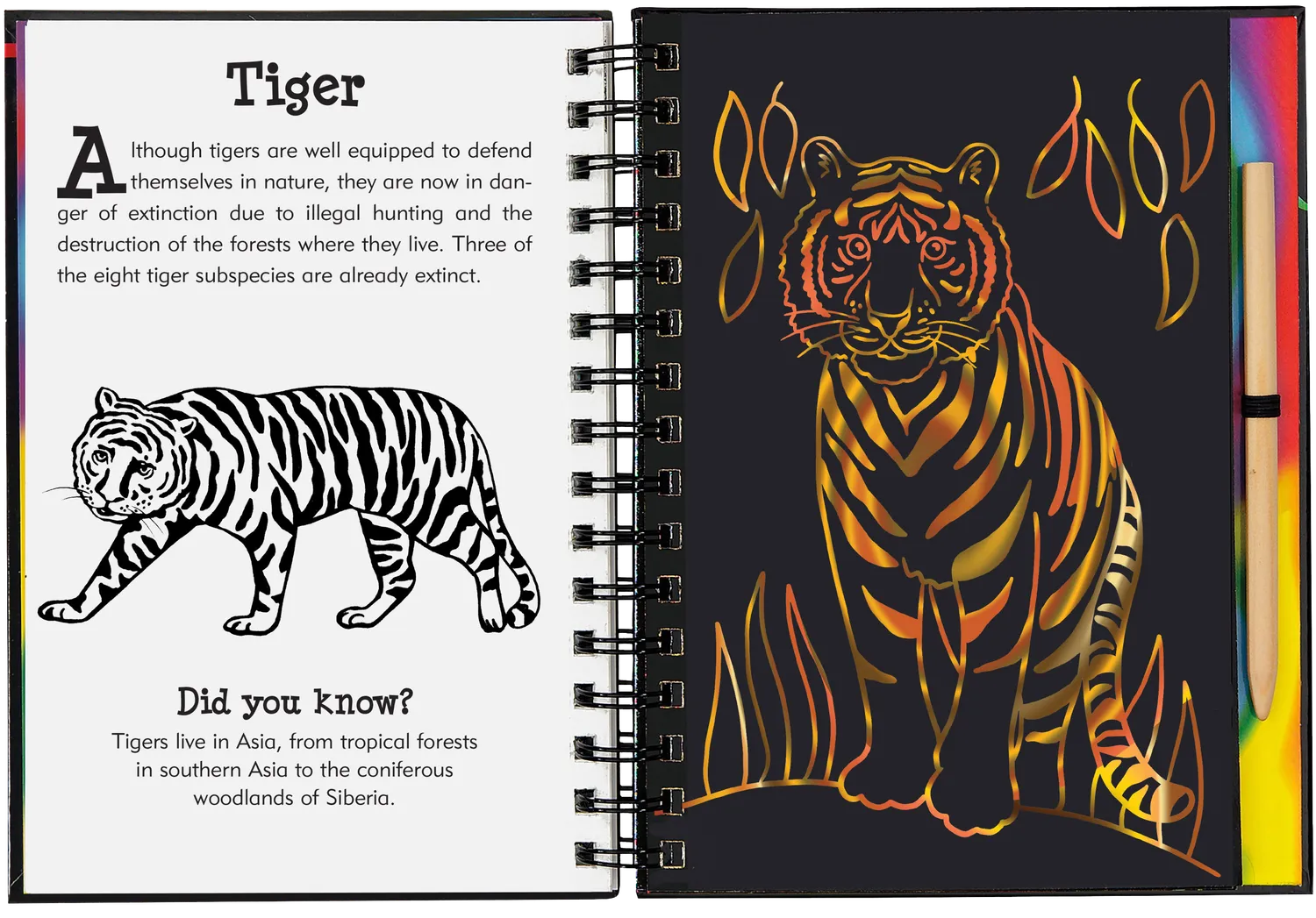 Peter Pauper Press Scratch and Sketch Wild Safari skrapebok safaridyr