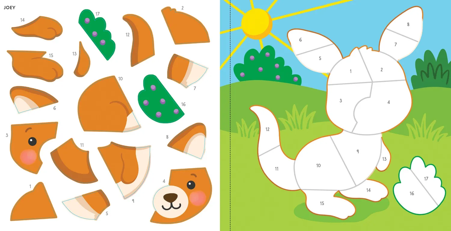 Peter Pauper Press Baby Animals klistremerkebok følg tall