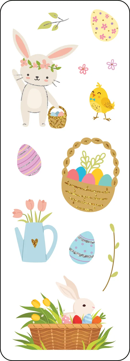 Peter Pauper Press Easter klistremerkesett 70 stk pastel