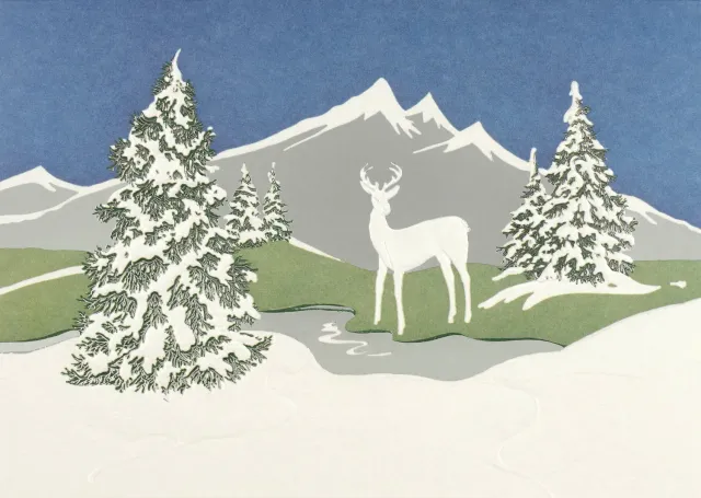 Peter Pauper Press Snowy Mountains julekort 20-pk