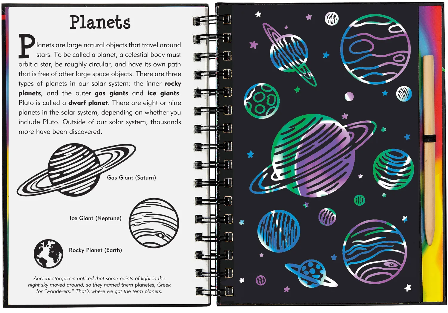 Peter Pauper Press Outer Space Scratch and Sketch skrapebok 5 år+