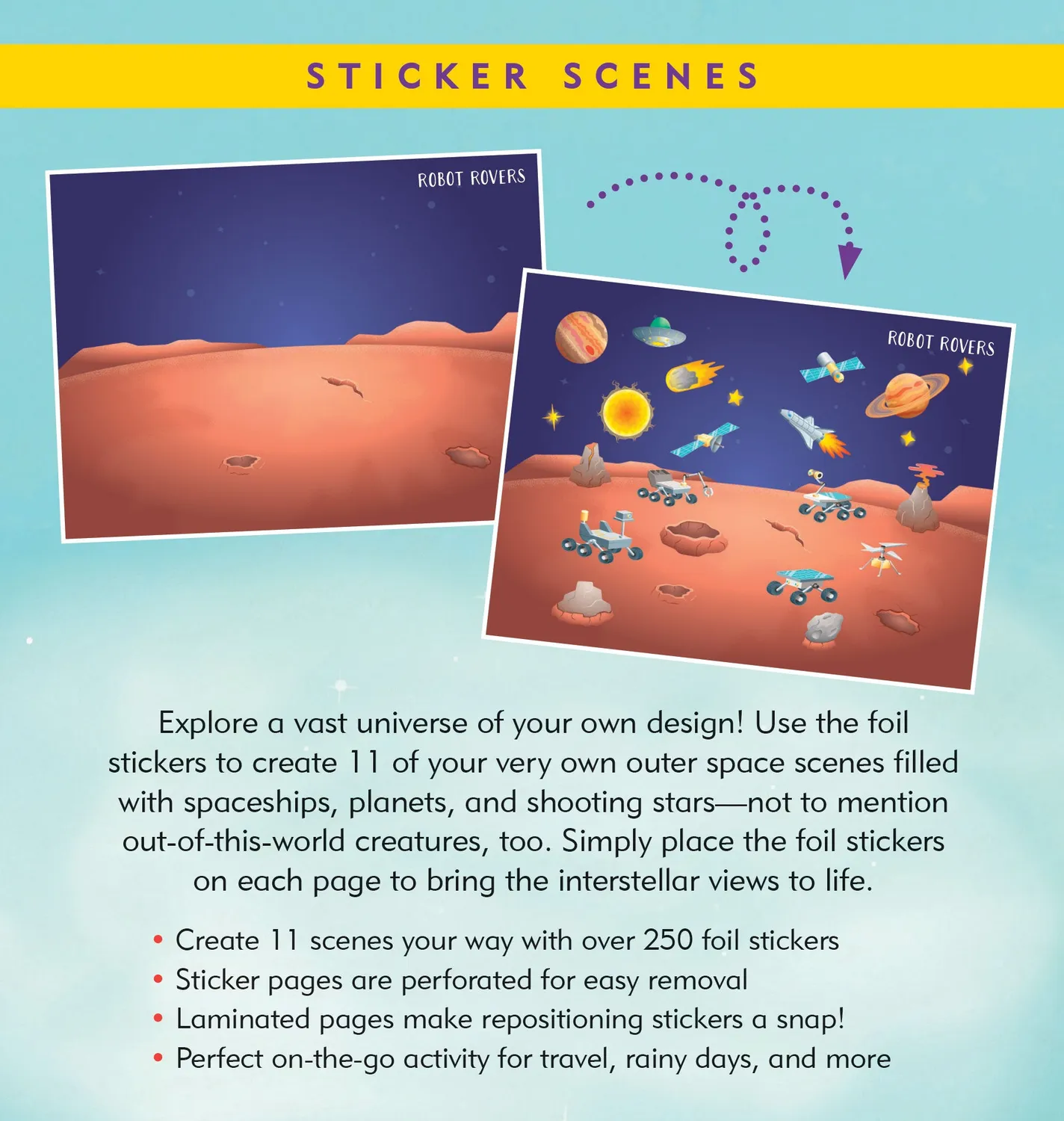 Peter Pauper Press Sticker Scenes Outer Space klistremerkebok