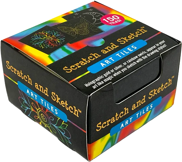 Peter Pauper Press Scratch & Sketch Art Tiles skrapesett 150 fliser regnbue