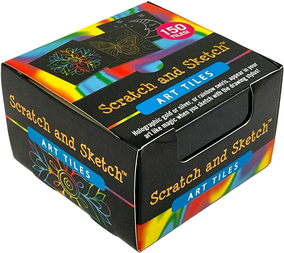 Peter Pauper Press Scratch & Sketch Art Tiles skrapesett 150 fliser regnbue