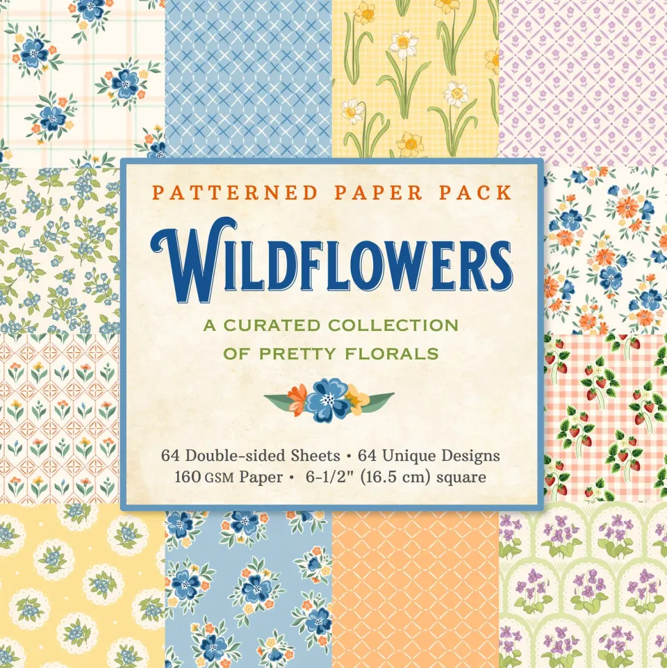 Peter Pauper Press Wildflowers mønsterpapir 64 ark