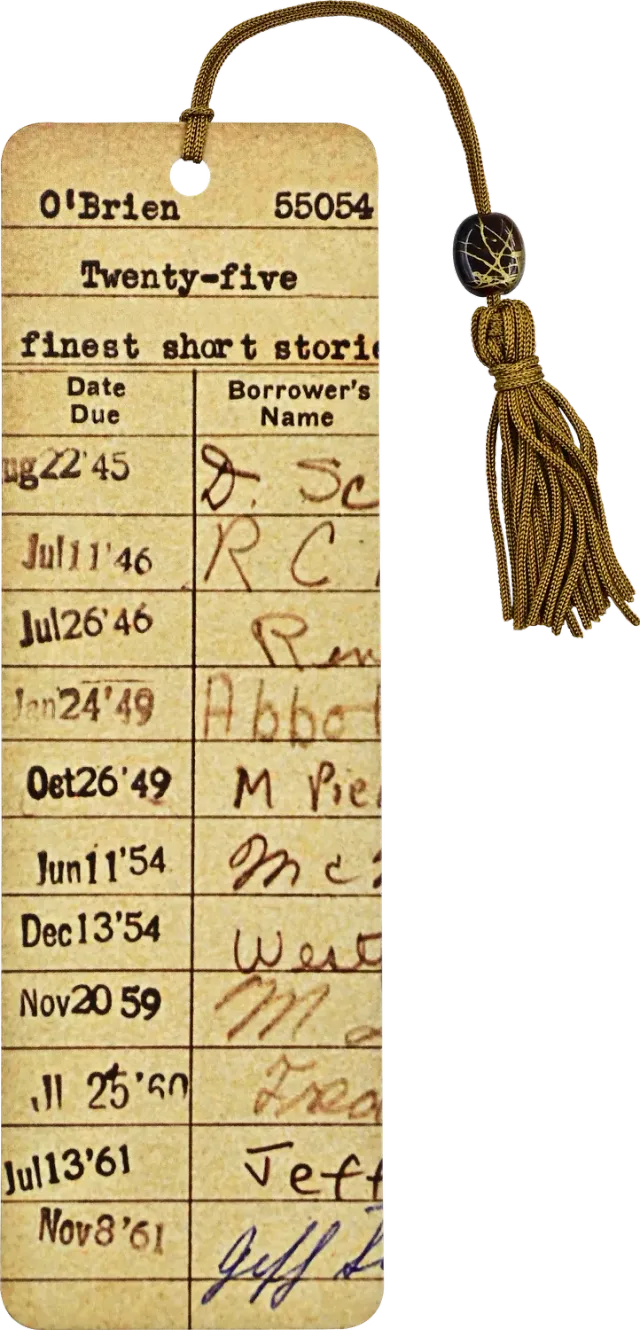 Peter Pauper Press Vintage Library Card bokmerke perler dusk
