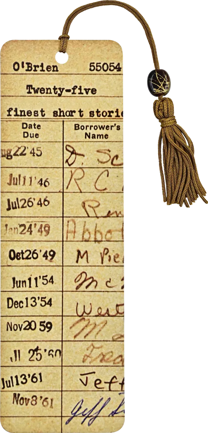 Peter Pauper Press Vintage Library Card bokmerke perler dusk
