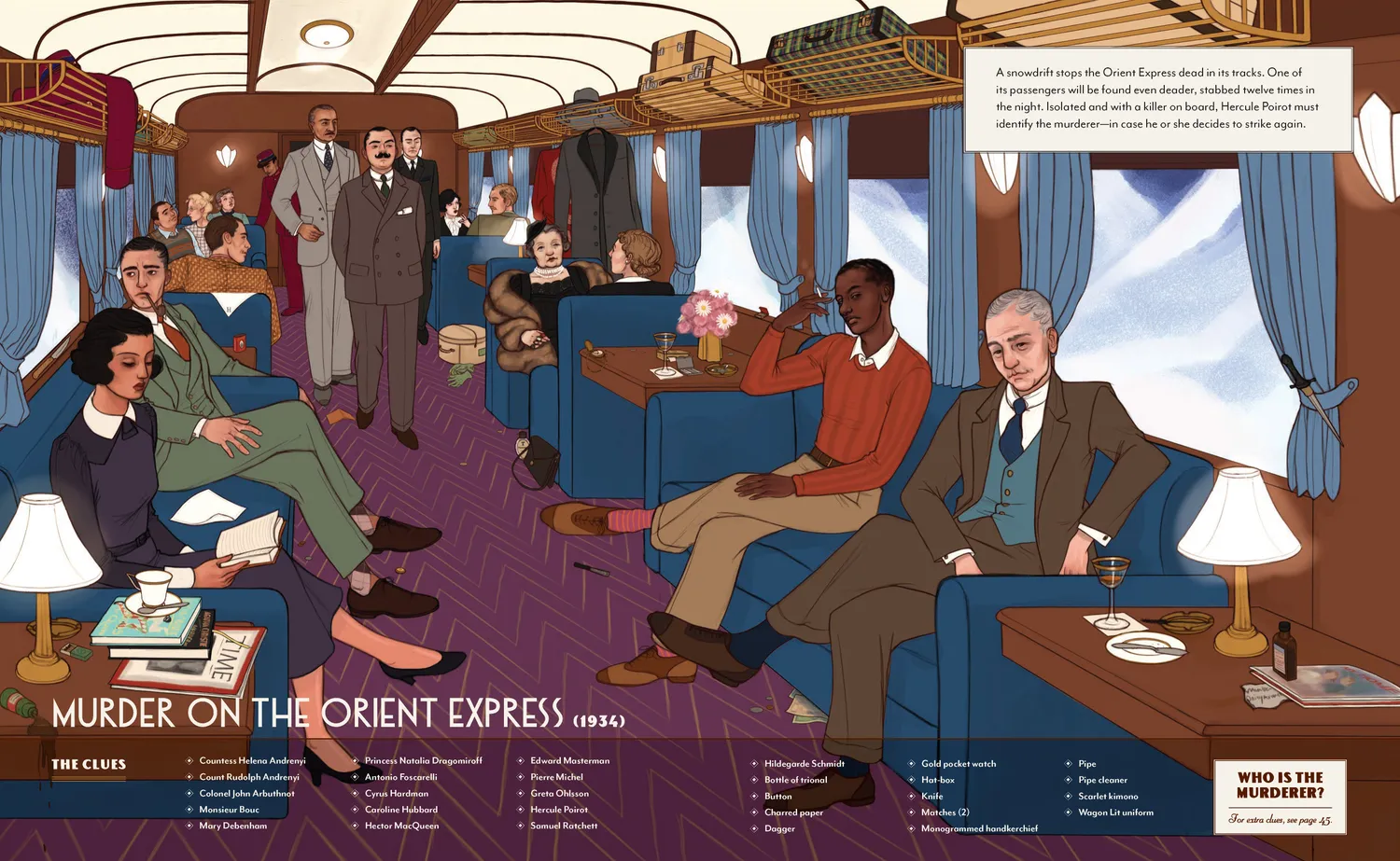 Agatha Christie Seek-and-Find oppgavebok 20 mysterier mykbind