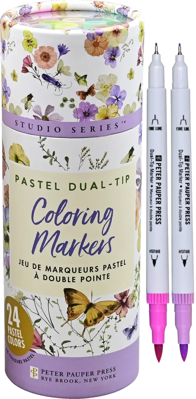 Peter Pauper Press Studio Series tusjer 24 pastell dual-tip
